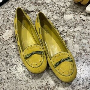 Coach yellow Suede flats
